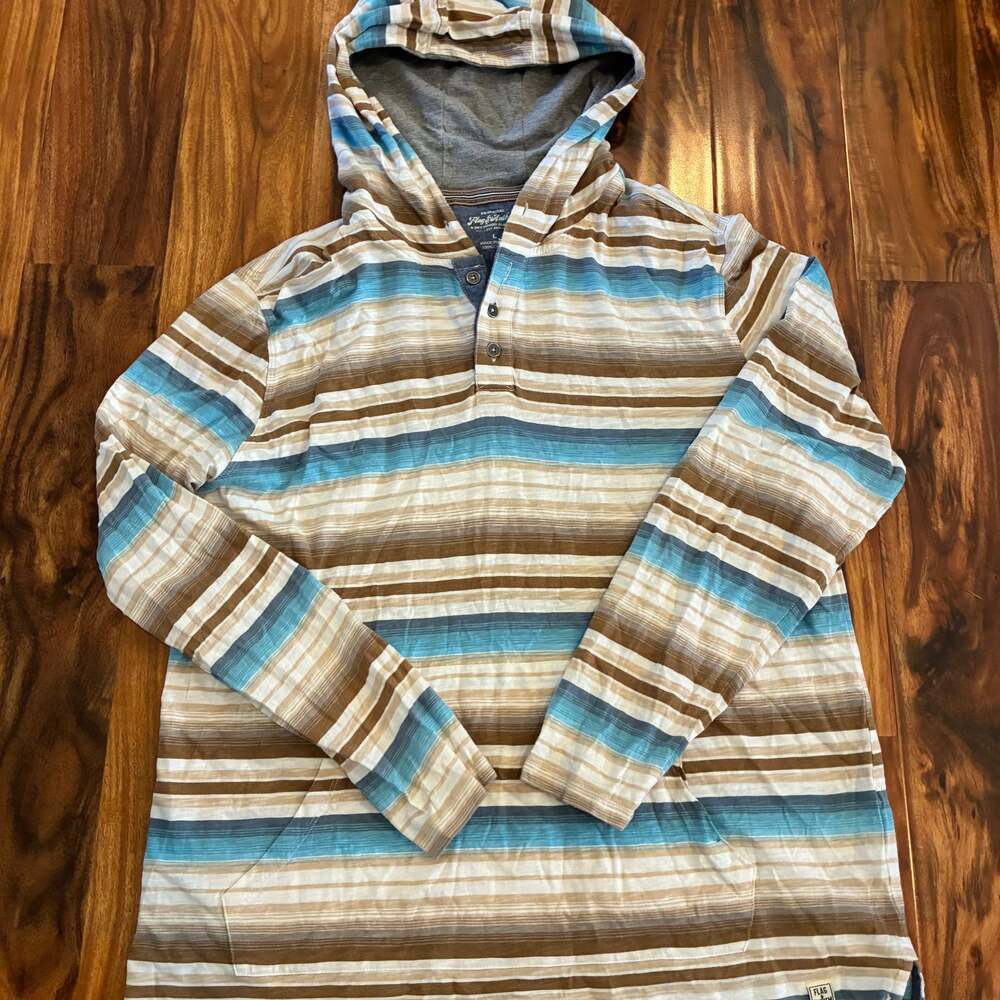 Flag & Anthem Men's Baja Striped Long Sleeve Henley Hoodie‎